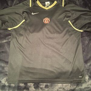 Nike Black and Yellow Manchester United Men's Jersey